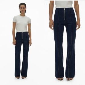 Helmut Lang | Dark Exposed Zipper Flare Jean